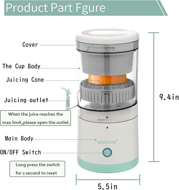 EXPRIMIDOR DE JUGO RECARGABLE