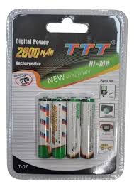 PILAS RECARGABLE AA 2700 MAH TTT