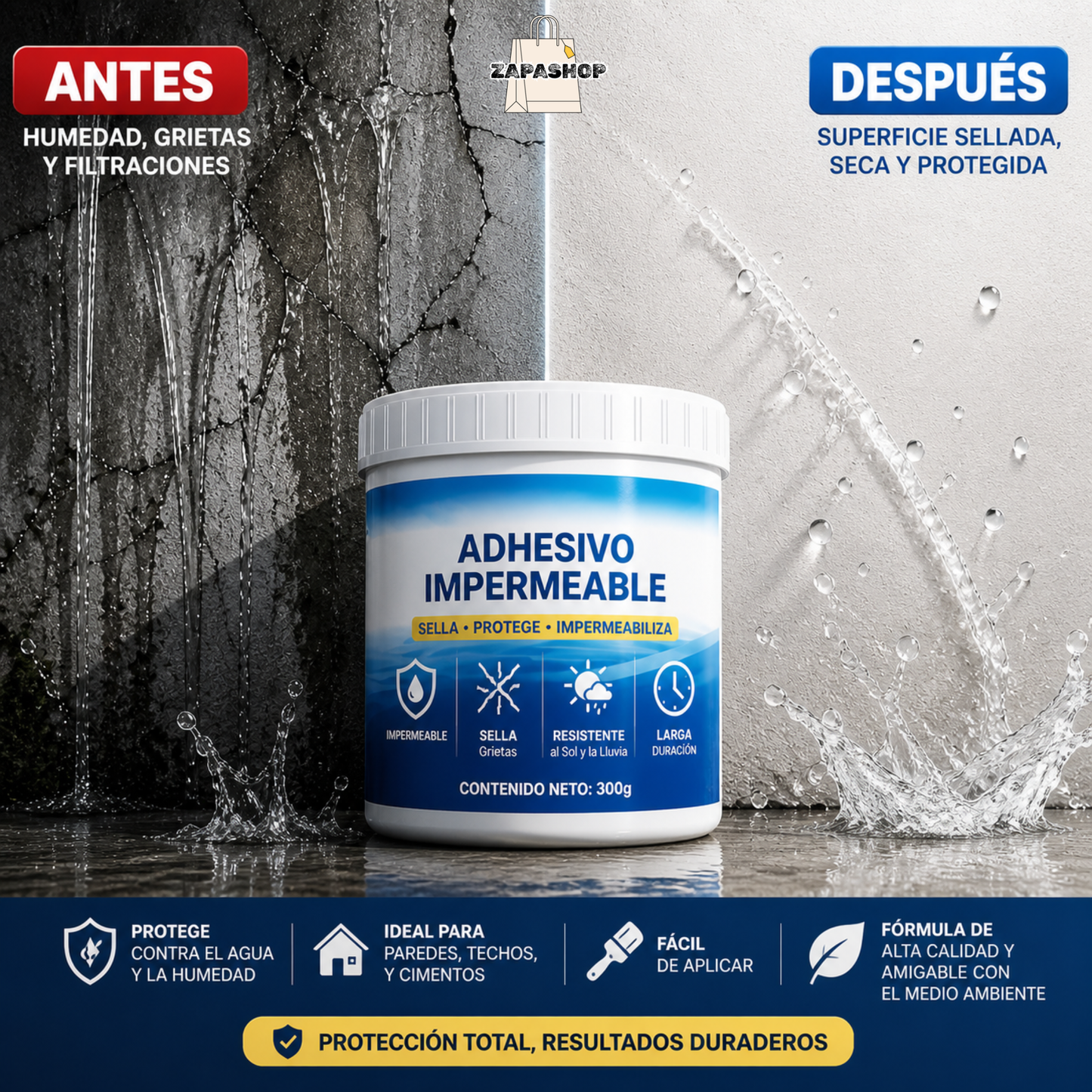 Para cualquier filtración en 5 minutos — Pack x4 sin plomero