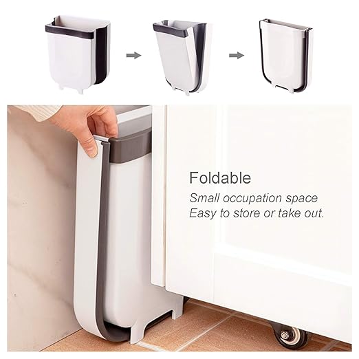 Cubo Basura Cocina,9l Montaje en la Pared Basura Plegable para Armarios de Cocina, Automóviles, Dormitorios,Oficina