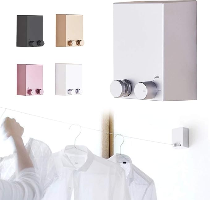 SOGA PARA COLGAR LA ROPA CON SOPORTE DE PARED REGULABLE.
