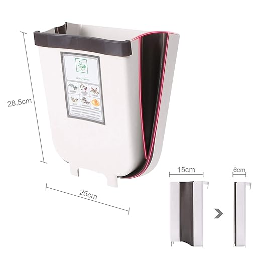 Cubo Basura Cocina,9l Montaje en la Pared Basura Plegable para Armarios de Cocina, Automóviles, Dormitorios,Oficina