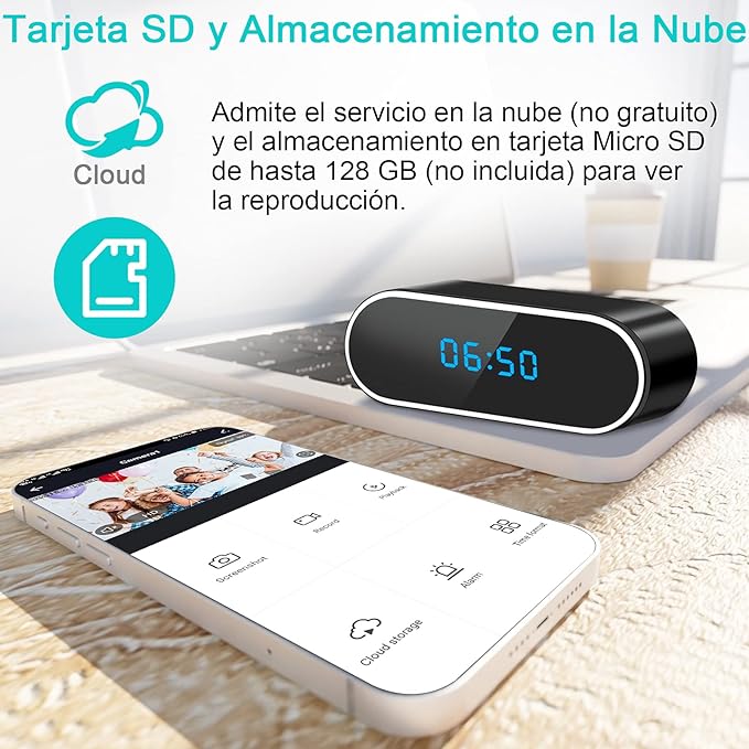 MINI CÁMARA ESPÍA RELOJ -SEGURIDAD OCULTA WIFI 1080P DETECTOR.