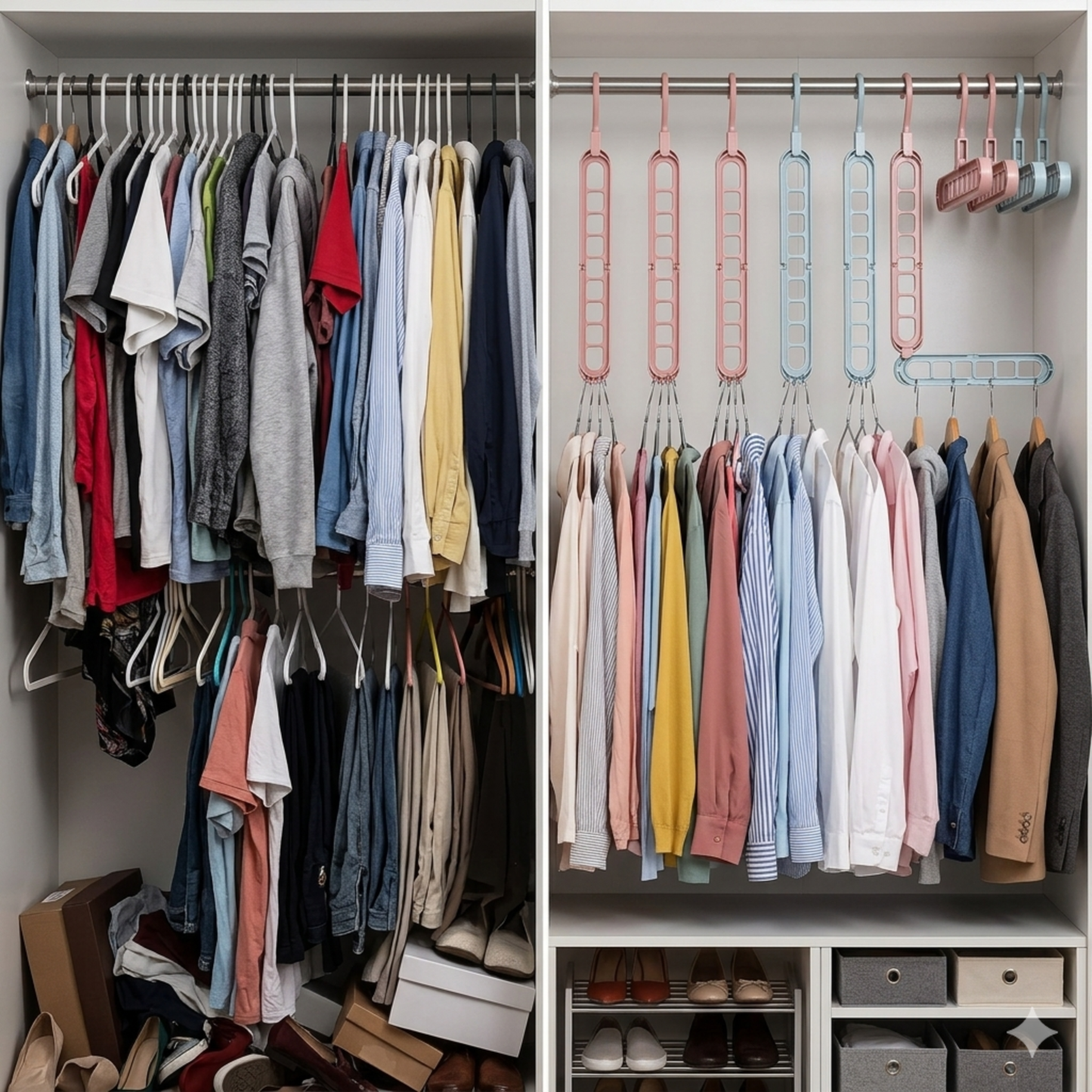 Perchas Organizadoras 5 en 1 — Más Espacio, Más Orden