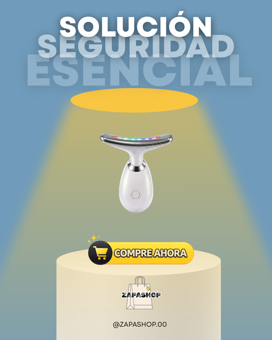 MASAJEADOR FACIAL DE 3 LUCES LED