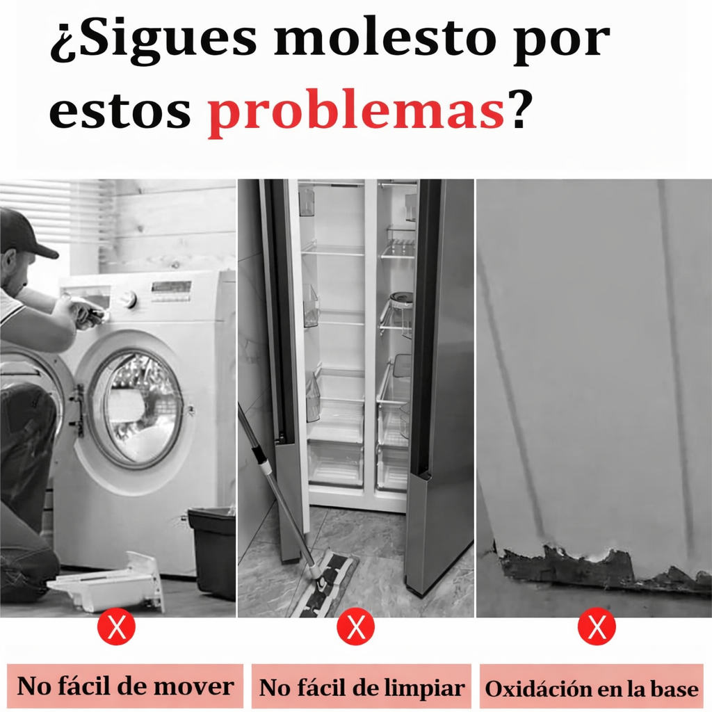 Base Ajustable para electrodomésticos   – Muévela Fácil, Evita Óxido y Limpia Sin Esfuerzo